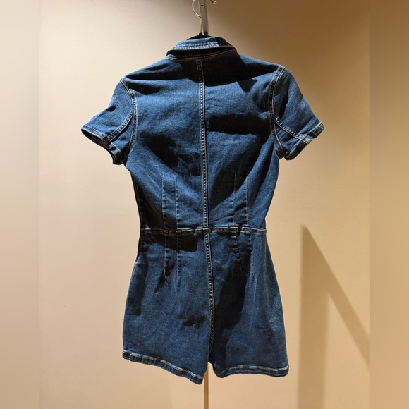 Free People Denim shorts Utility Romper – Size 6 - Picture 3 of 9